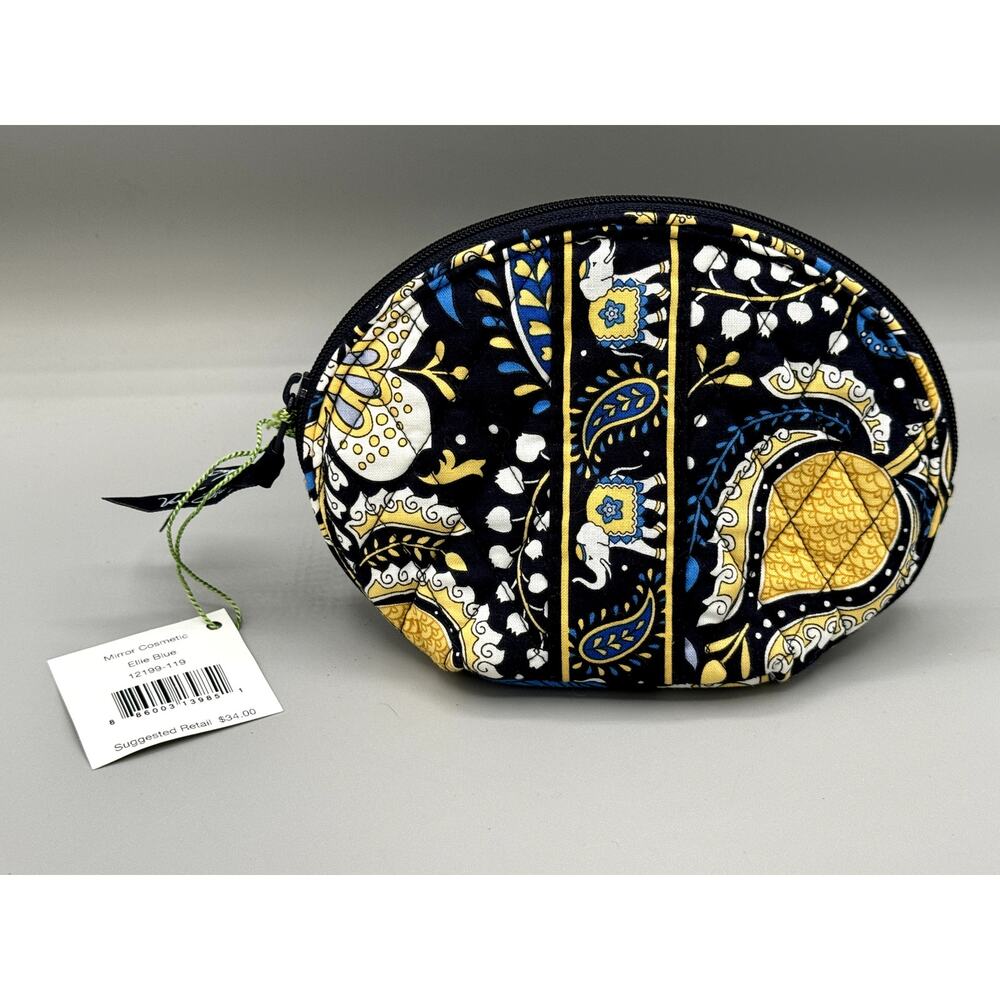 Vera Bradley Mirror Cosmetic Makeup Case Ellie Blue NWT